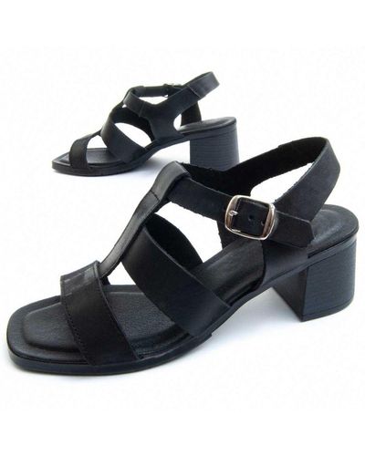 Purapiel Heel Sandal Purasandal16 In Negro - Zwart
