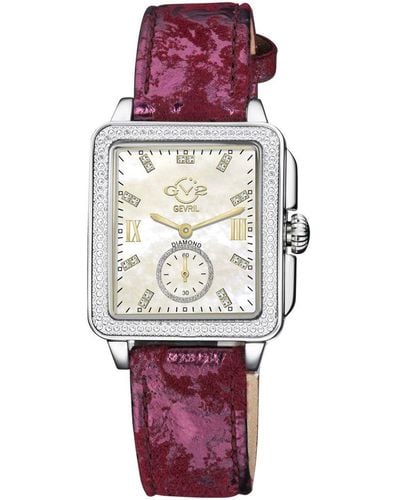 Gevril Gv2 Bari Diamond 9258 Swiss Quartz Watch - Red