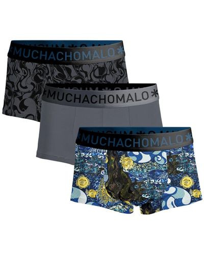 MUCHACHOMALO 3-pack Onderbroeken - - Goede Kwaliteit - Zachte Waistband - Blauw