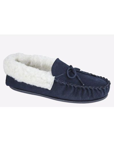Mokkers Emily Moccasin Slippers - Blue
