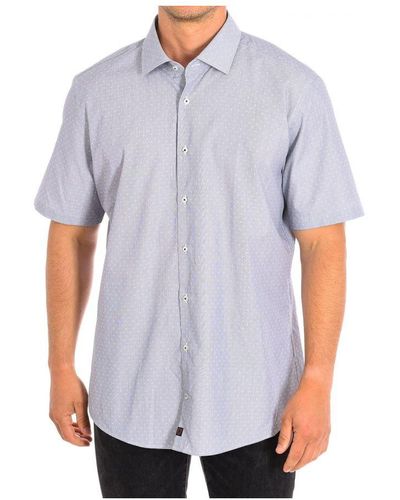 Strellson Casual Short Sleeve Shirt 10004710 Man Cotton - Blue