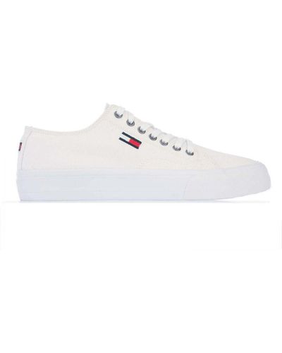 Tommy Hilfiger Long Lace-sneakers Voor , Wit