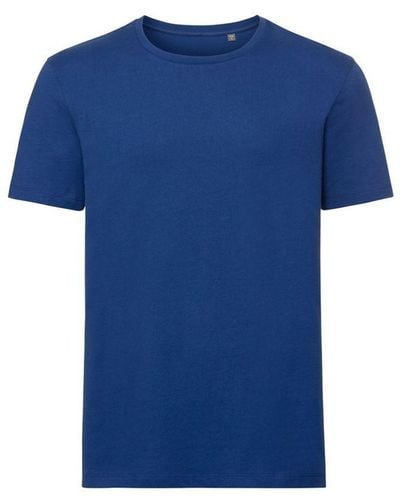 Russell Russell Authentiek Puur Organisch T-shirt (helder Koninklijk) - Blauw