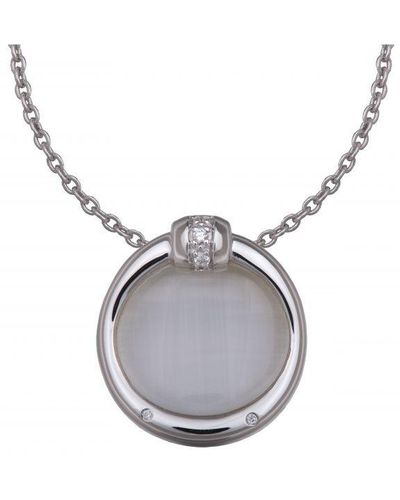 Orphelia 925 Sterling Chain With Pendant - Grey