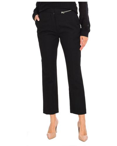 ELEVEN PARIS Long Trousers With A Zipper Pocket 16f2pa08 Woman Cotton - Black