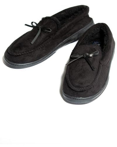 Tokyo Laundry Faux Suede Slippers - Black