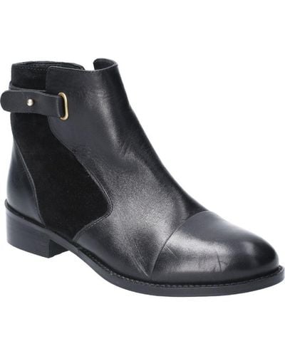 Hush Puppies Hollie Zip Up Leather Ankle Boots - Black