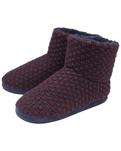 Dunlop Furry Sherpa Memory Foam Slipper Boots (8, /) - Purple