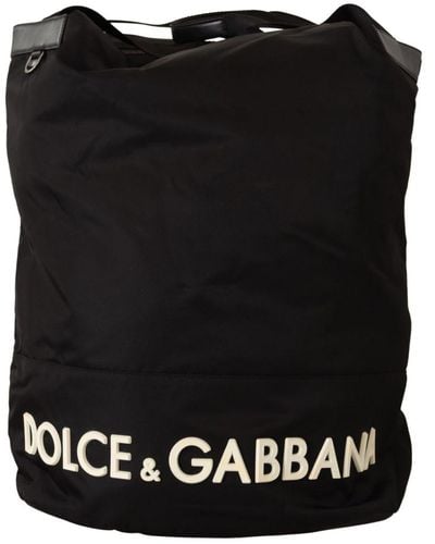 Dolce & Gabbana Stylish Tote Bag With Logo Details - Black