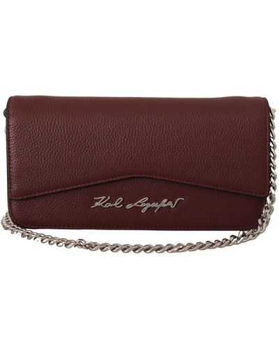 Karl Lagerfeld Leather Evening Clutch Bag - Red
