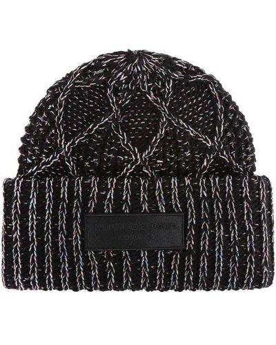 Kurt Geiger Cable Knit Beanie Hat - Black