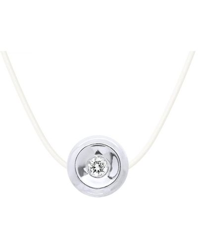 Diadema Diamond Necklace 0030 Cts Nylon Transparant 925 - Wit