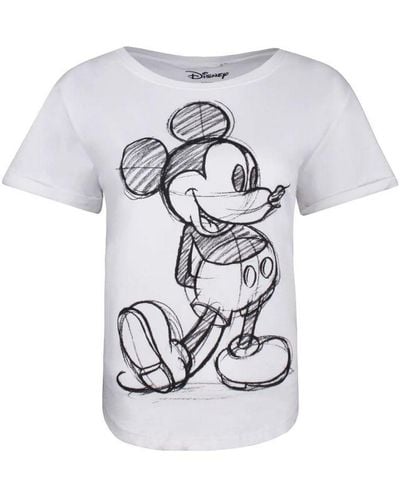 Disney Mickey Mouse Schets T-shirt (wit/zwart)