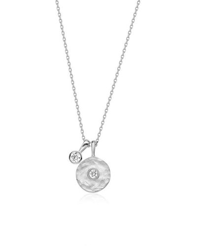Azro Silver Circle Eye Pendant Fine Necklace - Metallic
