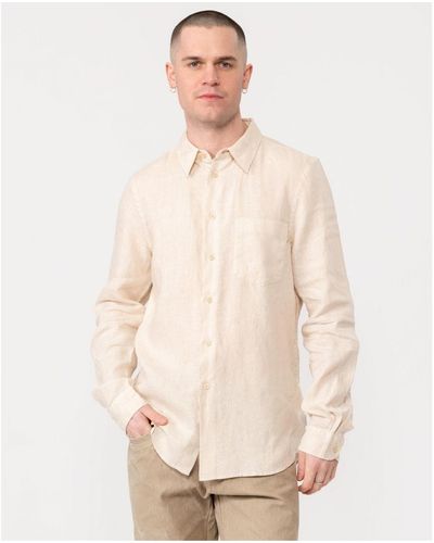 Paul Smith Tailored Fit Long Sleeve Shirt - Natural