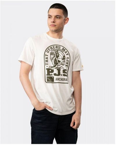 Parajumpers Nate Tee Printed Logo White T-shirt - Wit