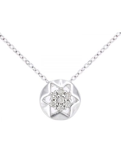 DIAMANT L'ÉTERNEL 9Ct Diamond Star Stud Pendant Necklace Of Length 46Cm - White