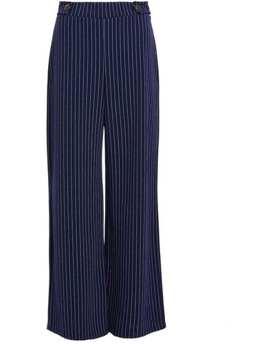 Quiz Pinstripe Tailored Trousers - Blue