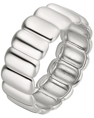 noelani Ring For Ladies, Stainless Steel "Armadillo" By - Metallic