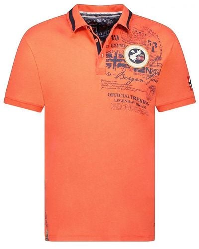 GEOGRAPHICAL NORWAY Short-Sleeved Polo Shirt Sy1357Hgn - Orange