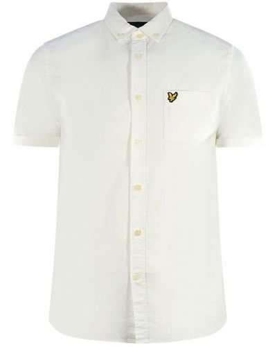 Lyle & Scott Short Sleeved Casual Oxford Shirt - White