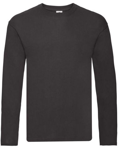 Fruit Of The Loom R Long-Sleeved T-Shirt () Cotton - Black