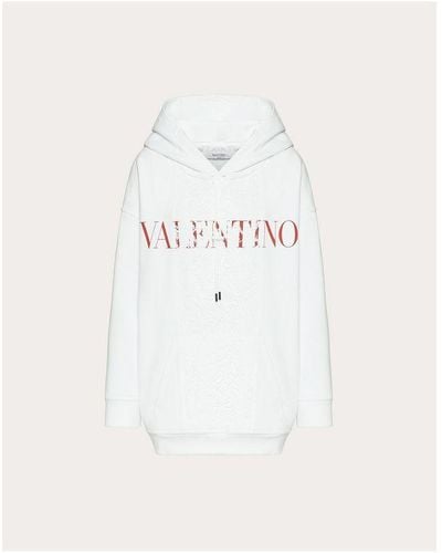 Valentino Jersey Heavy Lace Sweatshirt - White