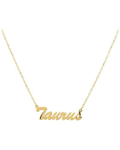 LÁTELITA London Zodiac Star Sign Name Necklace Gold Taurus Sterling Silver - Metallic