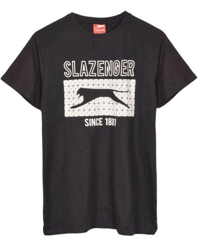 Slazenger 1881 Vintage Style Graphic T-shirt Cotton - Black