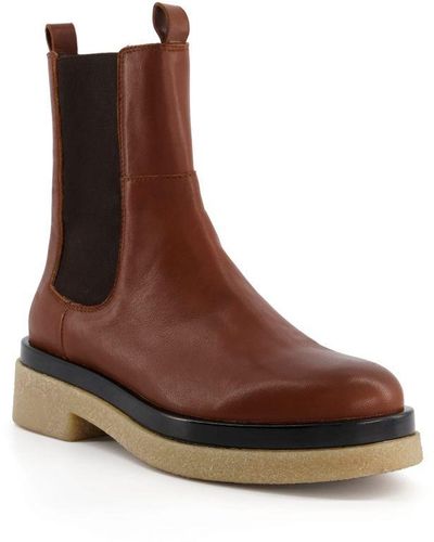 Dune Puro Leather Chelsea Boots - Brown