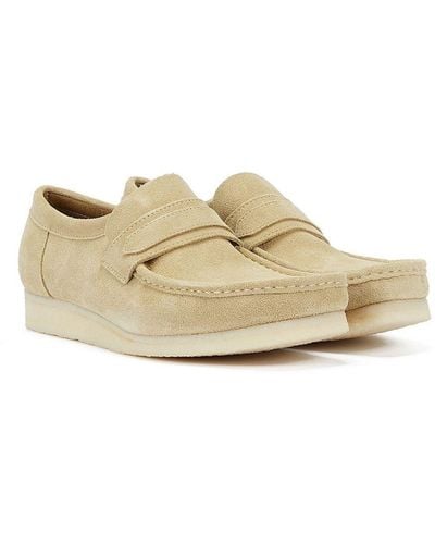 Clarks Wallabee Loafer Maple Suede Shoes - White