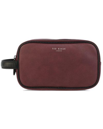 Ted Baker Accessories Criss Double Zip Washbag In Red - Paars