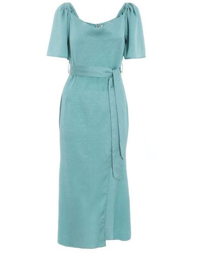 Quiz Blue Cowl Neck Midi Dress