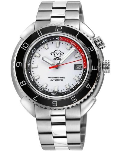 Gv2 Squalo 42400 Swiss Automatic Dial Stainless Steel Luminous Date Watch - Metallic
