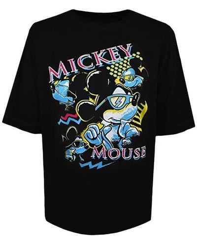 Disney 90 ́s Mickey Mouse Shades Oversized T-shirt (zwart/blauw/roze)
