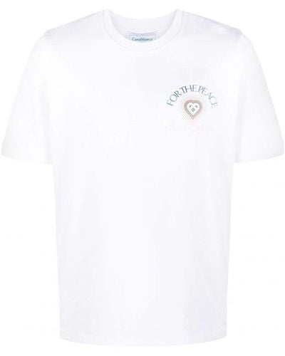 Casablancabrand For The Peace Cotton Printed T-Shirt - White