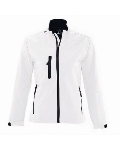 Sol's Ladies Roxy Soft Shell Jacket (Breathable, Windproof And Water Resistant) () - White