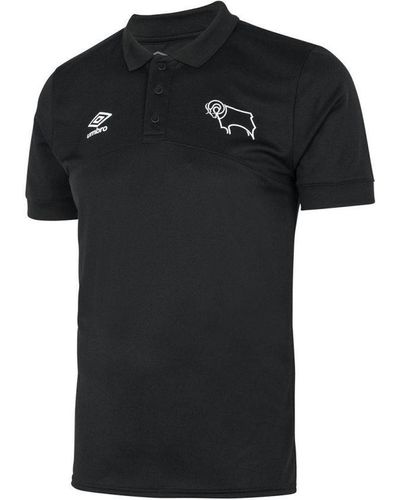 Umbro Derby County Fc Polo Shirt - Black
