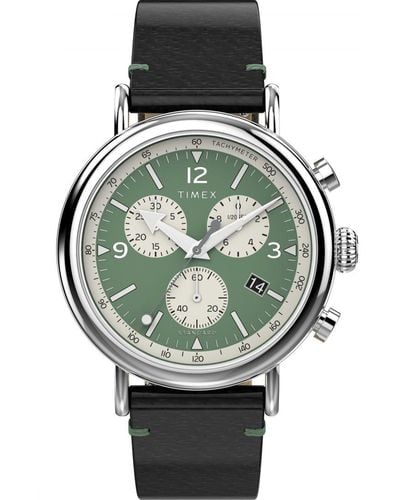 Timex Waterbury Standard Watch Tw2V71000 Leather (Archived) - Green