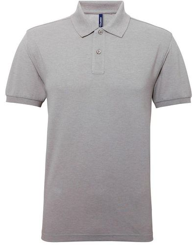 Asquith & Fox Short Sleeve Performance Blend Polo Shirt (Heather) - Grey