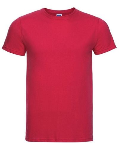 Russell Russell Slank T-shirt Met Korte Mouwen (klassiek Rood)