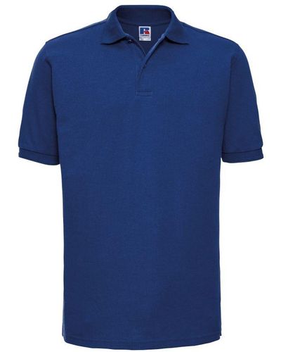 Russell Ripple Collar & Cuff Short Sleeve Polo Shirt (Bright Royal) - Blue