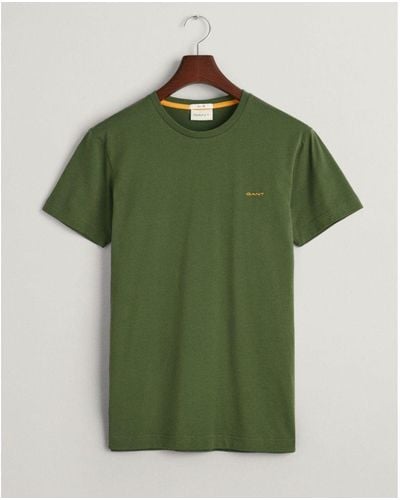 GANT Short Sleeve Contrast Logo T-Shirt - Green