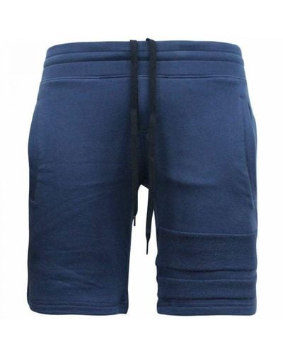 Onitsuka Tiger Tigher Plain Cotton Sweat Shorts 0Kp279 0050 Ee211 - Blue