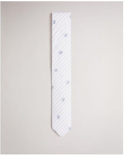Ted Baker Treigg Magnolia Striped Tie - White