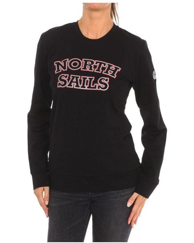 North Sails Dames Sweatshirt Met Lange Mouwen En Ronde Hals 9024210 - Zwart
