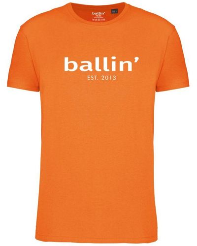 Ballin Amsterdam Est. 2013 Tee Ss Regular Fit Shirt Oranje