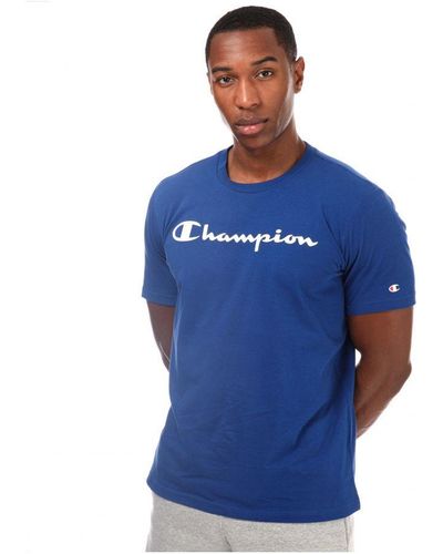 Champion T-shirt Met Ronde Hals Voor , Blauw