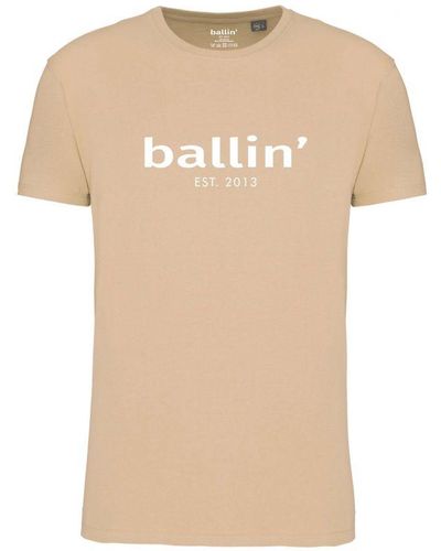 Ballin Amsterdam Est. 2013 Tee Ss Regular Fit Shirt Beige - Naturel