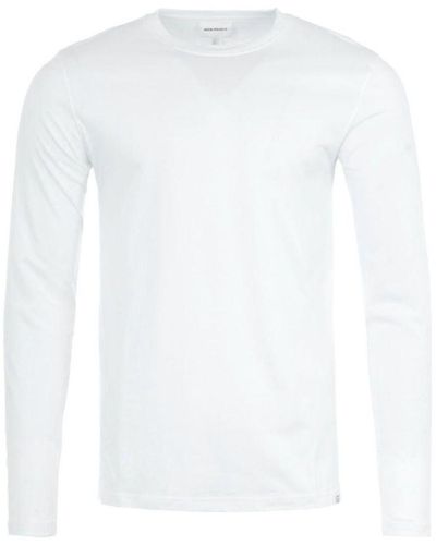 Norse Projects Niels Standard T-shirt Met Lange Mouwen Voor , Wit